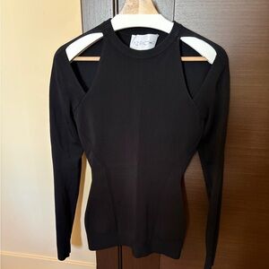 Black Long Sleeve Knit Top